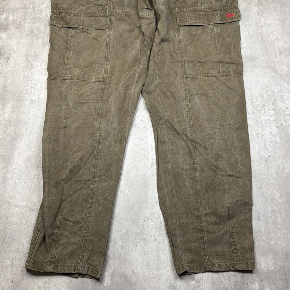 VTG Bugle Boy Pleated Cargo Pants Fits 32 Baggy 80s Brown Carpenter Jeans Khakis - Picture 4 of 10